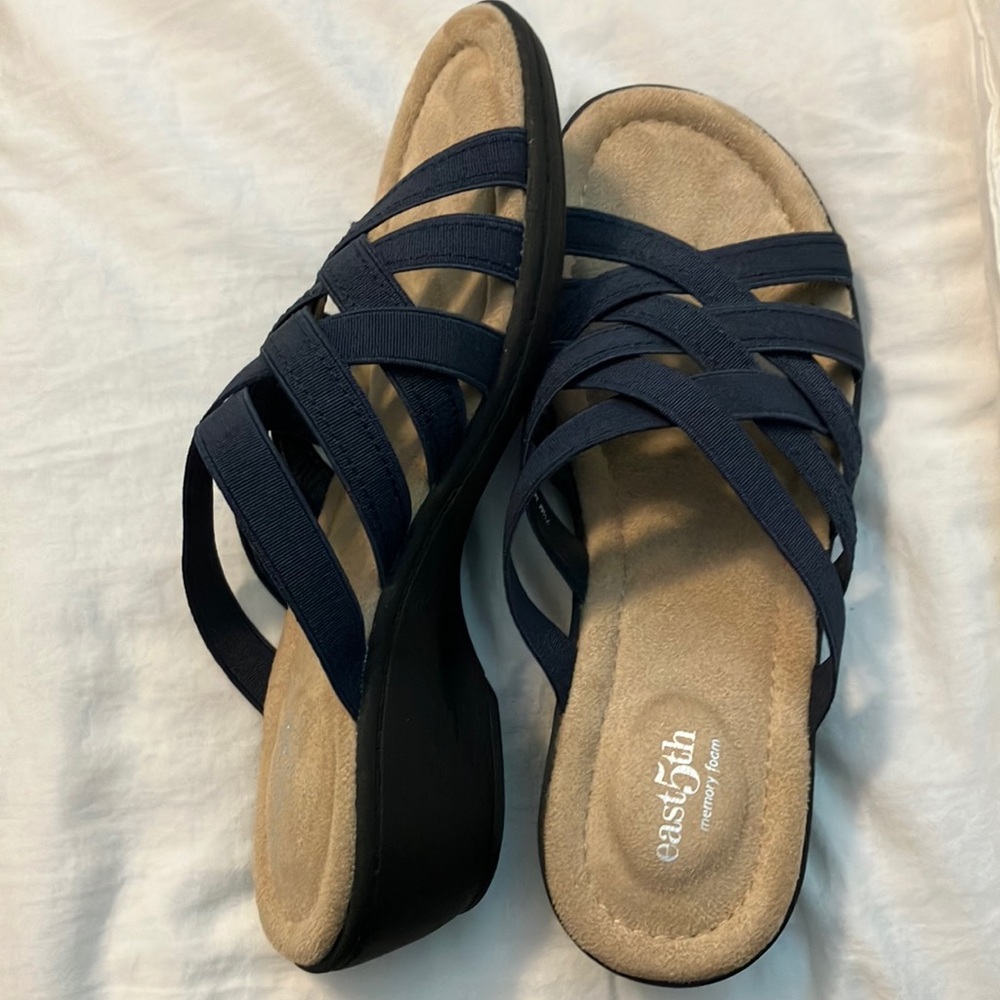 East 5th Blue Sandals Slip-On Comfort NWOT